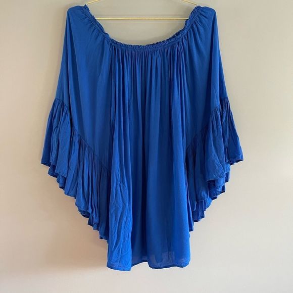 Indah Kamani Ruffle Edge Mini Dress || SZ S || Cobalt Blue - Picture 16 of 17
